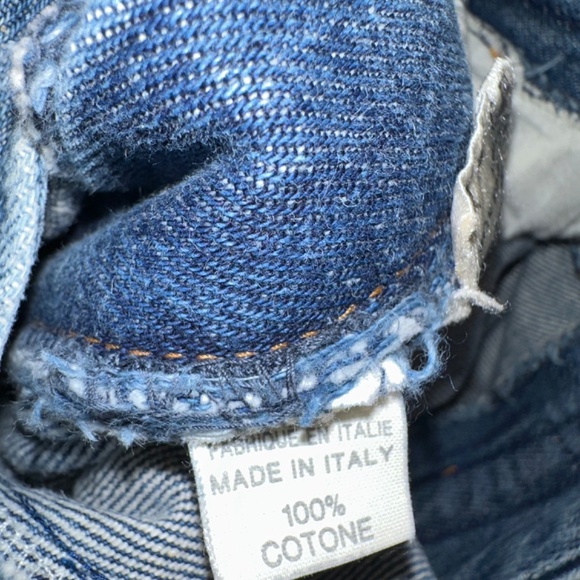 90’s Vintage High Waisted Embroidered Jeans Italy Baggy - Picture 5 of 8